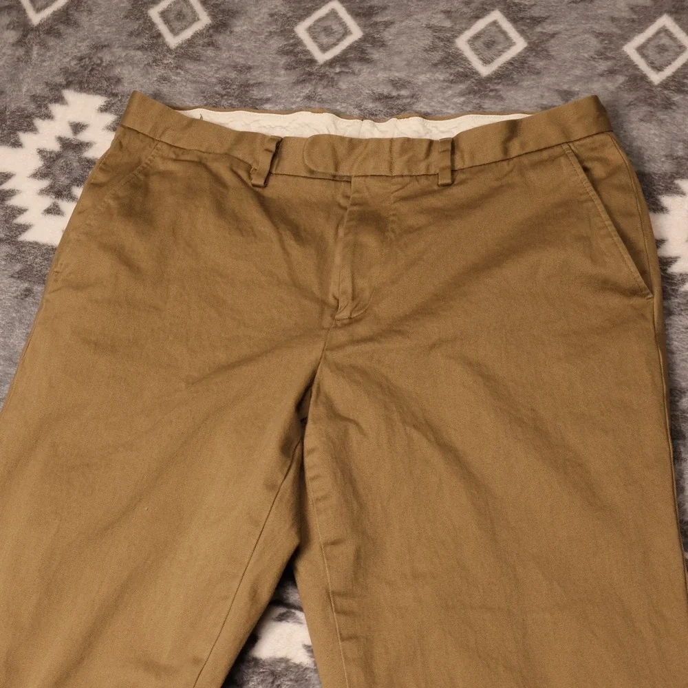 J.Crew Bowery Stretch Slim Pants Khaki Tan Chinos Mens 34x32